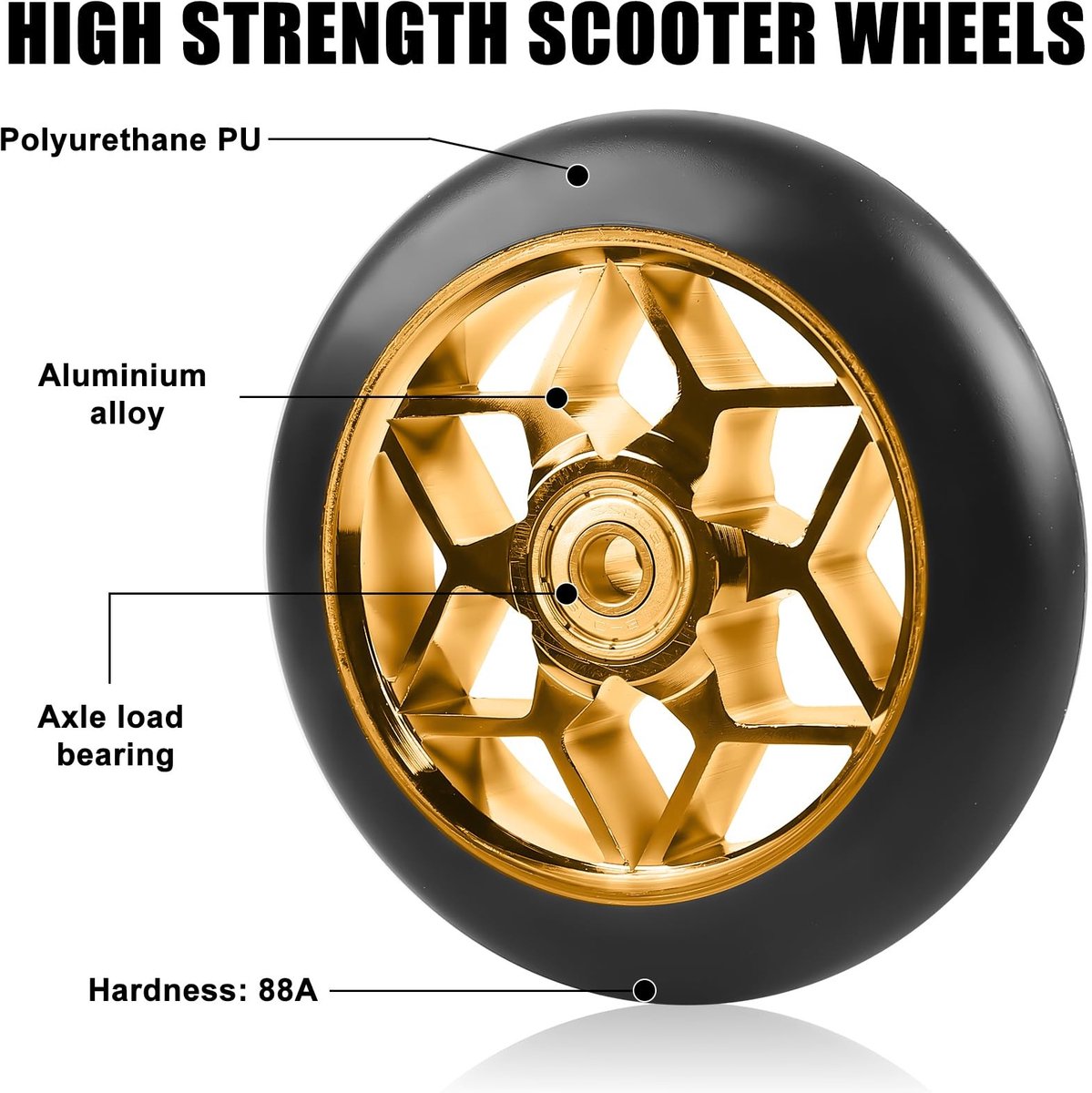 SolidKeus - Set van 2 Stunt Scooter Wielen 110mm met ABEC-9 Lager