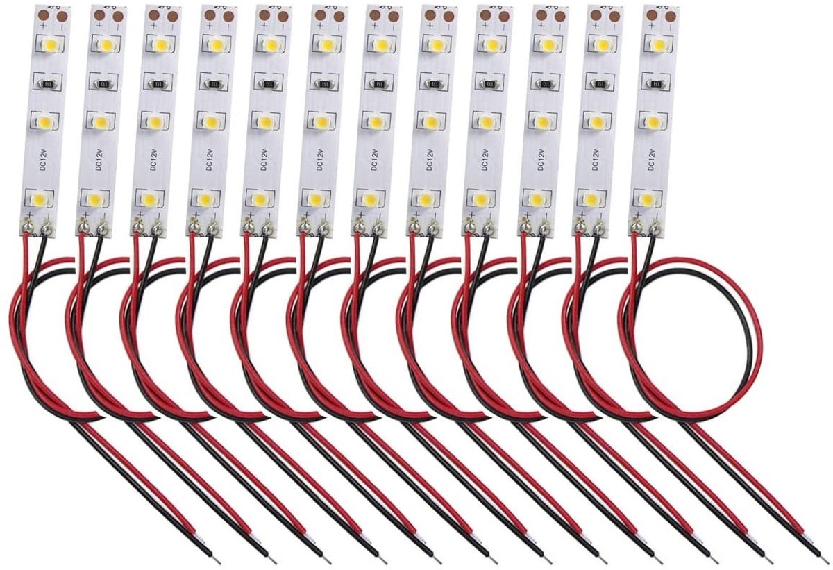 SolidKeus - 12 Stuks 3-LED Modelbouw LED-Verlichting Warm Wit