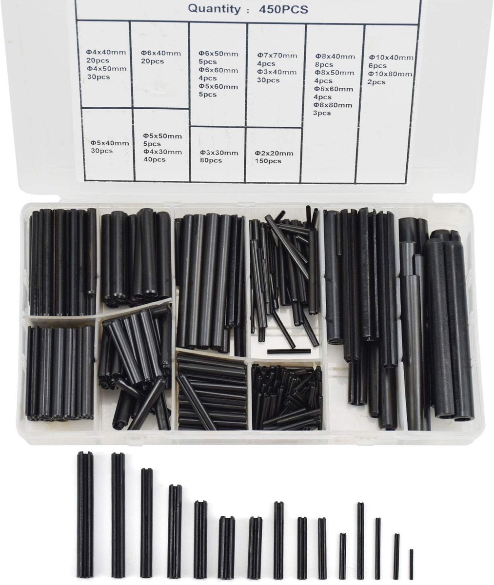 SolidKeus - Set van 450 Cylindrische Veerpennen voor Diverse Toepassingen