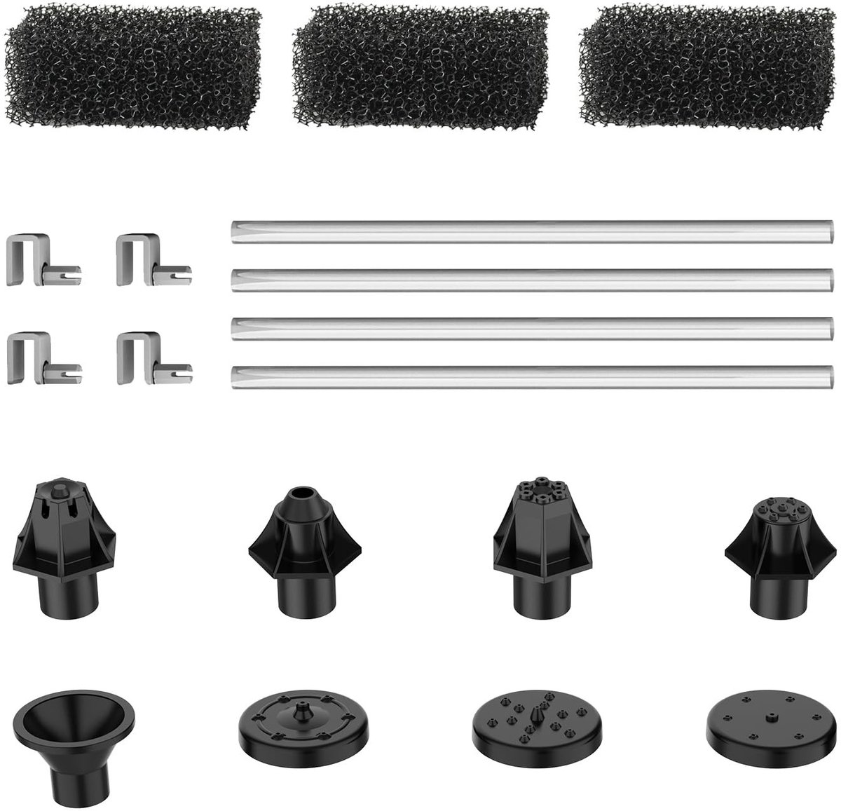 SolidKeus - Solar Fountain Set met 8 Sprayers en Filter Sponges voor Tuin en Vijver