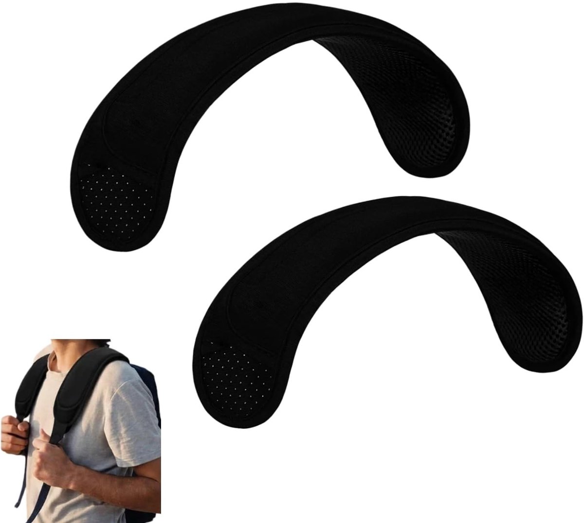 SolidKeus - Universele Schouderpads, 2 Stuks, Zwart