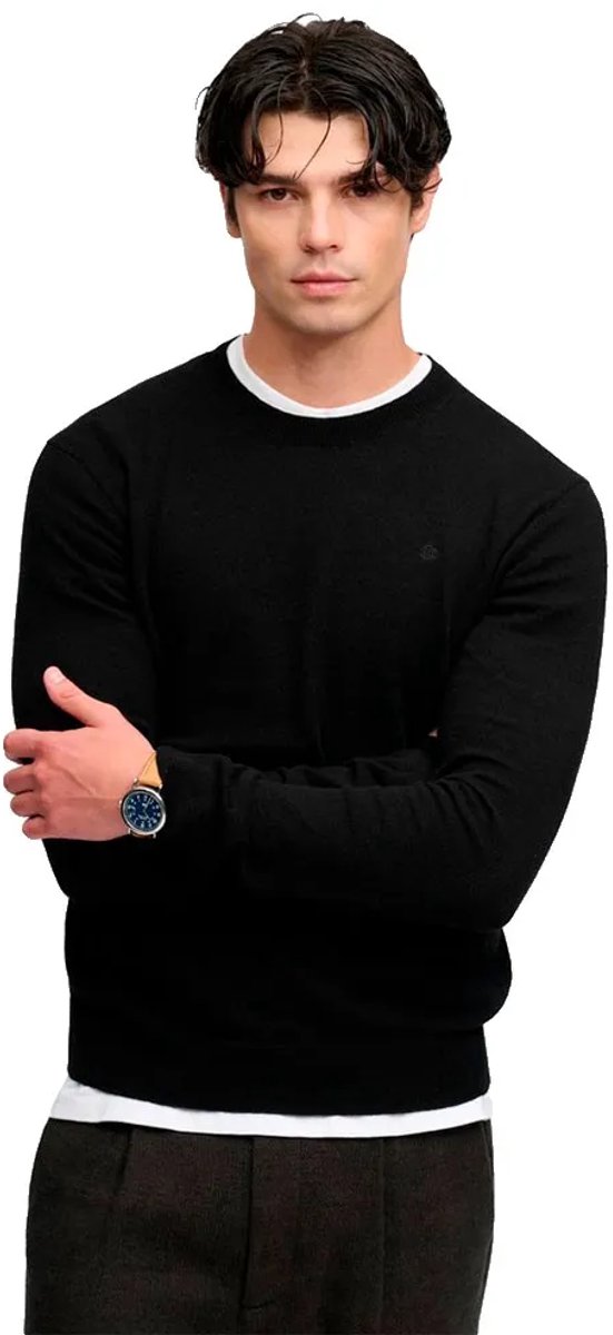 Superdry Essential Lichtgewicht Wollen Mix Trui Heren Sweaters Zwart