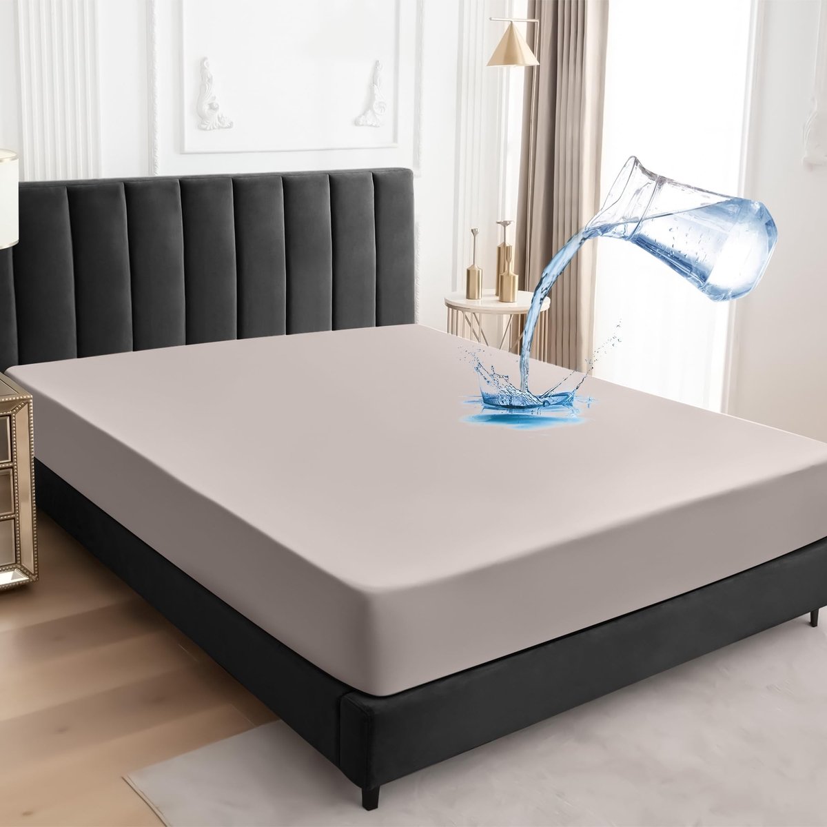 Omgoods - Waterdichte Matrasbeschermer in Beige