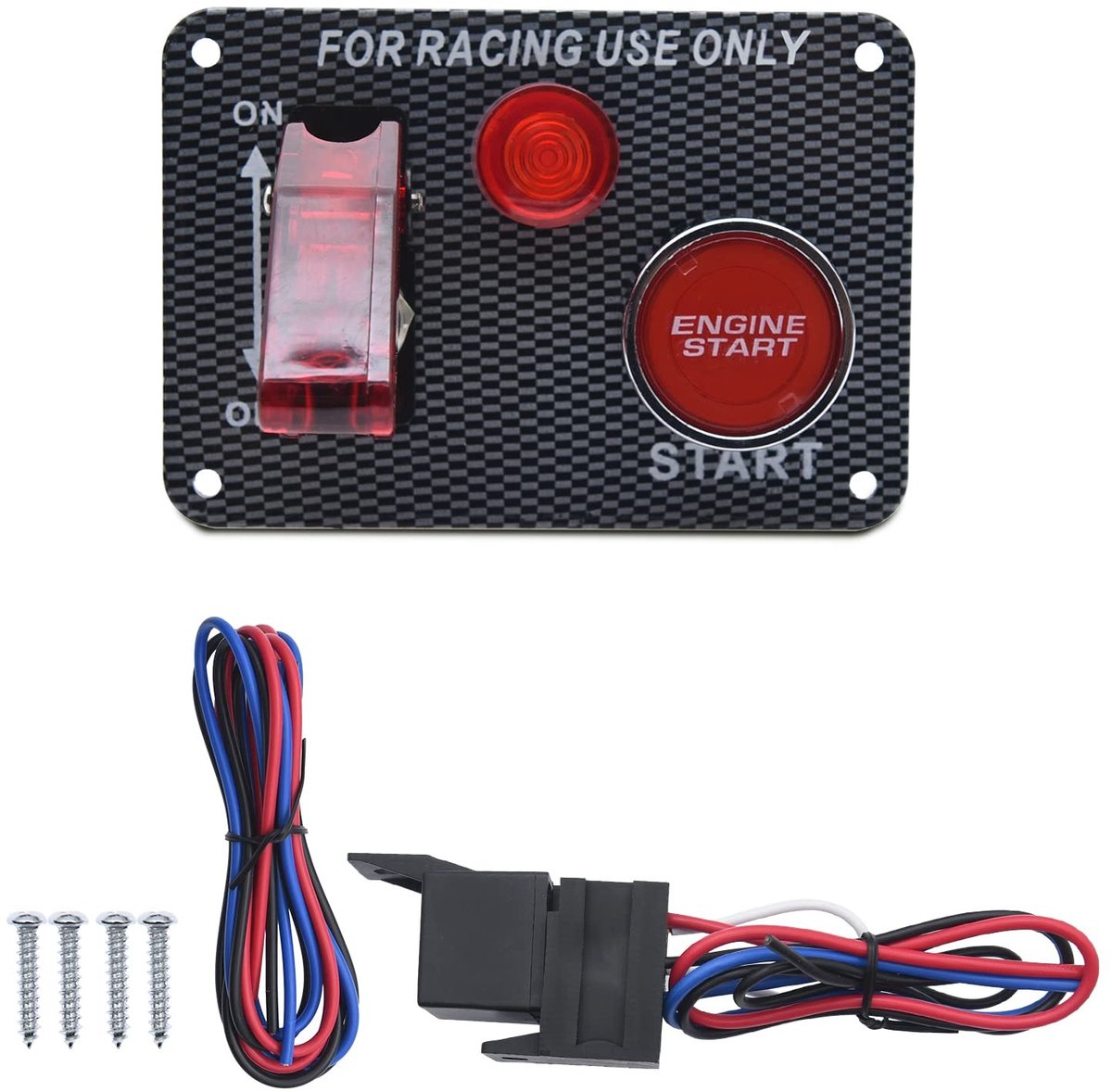 Omgoods - 12V Ignitionsschakelaar met Carbon Fiber Design voor Racing Auto's