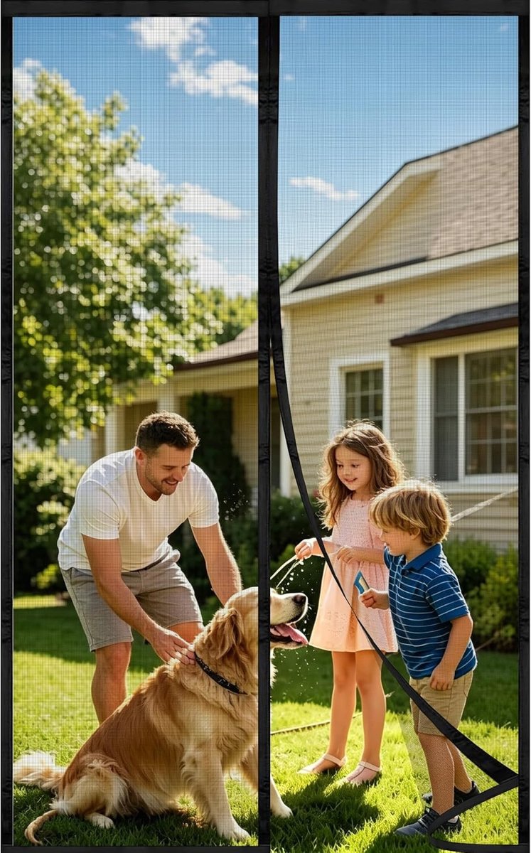 Magnetisch Vliegenraam voor Balkondeur 75 x 200 cm - Insectenbescherming zonder Boren, Ideaal voor Terras en Balkon