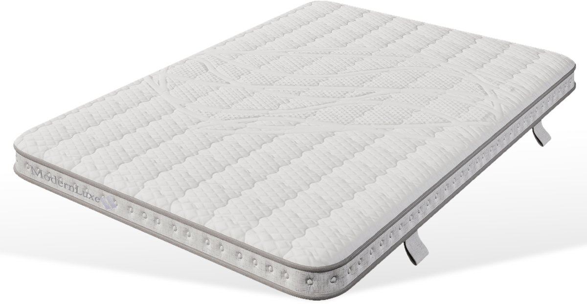 VVBV Logeermatras 140x200 cm H3 - Pocketvering, 10 cm Hoog, 7 Zones, Koudschuim - Wit