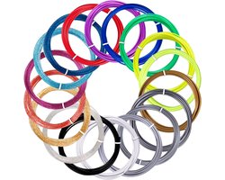 18 kleuren 3D pen filament PLA 1,75 mm 3D print pen filament navullingen compatibel met MYNT3D SCRIB3D PAST NIET bij Filapen elke kleur 3M totaal 72 meter