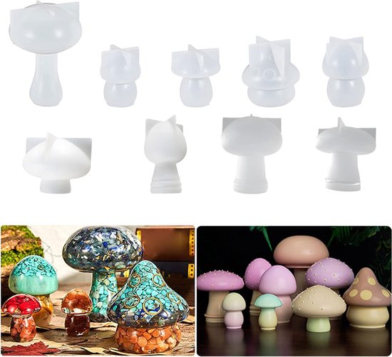 3D-paddenstoel-siliconenvorm, paddenstoelhars, epoxyhars, gietvorm voor zeep, woondecoratie, geurend — afbeelding 2
