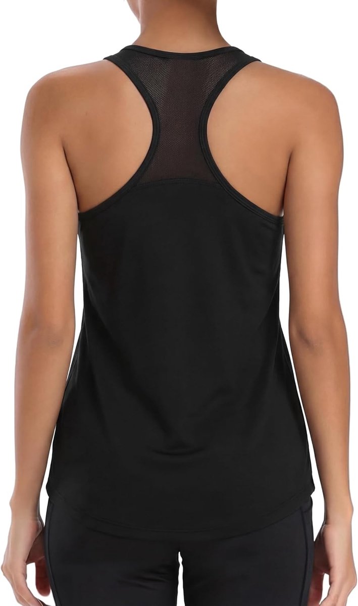 Sporttop voor dames, fitness-top zonder mouwen, ronde hals, mouwloos, ademend en elastisch, voor training S-XXL