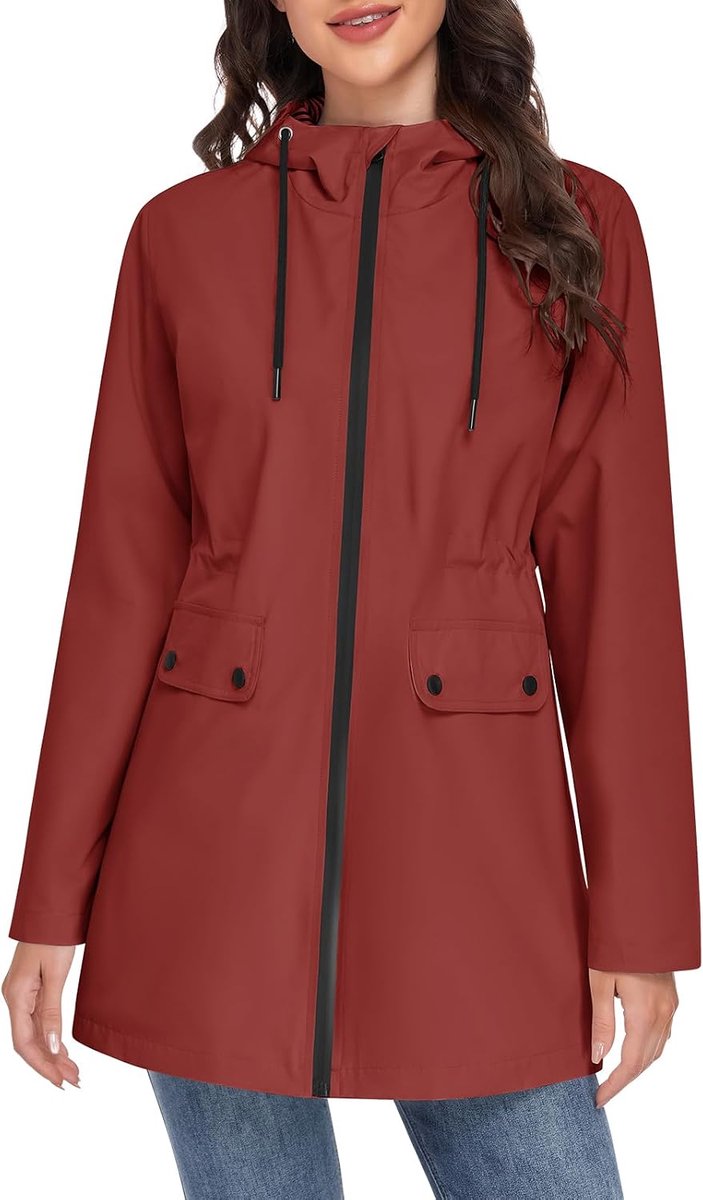 Girl Lentejas voor dames, lange overgangsjas, lichte jas, parka, winddicht, elegante mantel met capuchon, casual jas voor lente, zomer, herfst