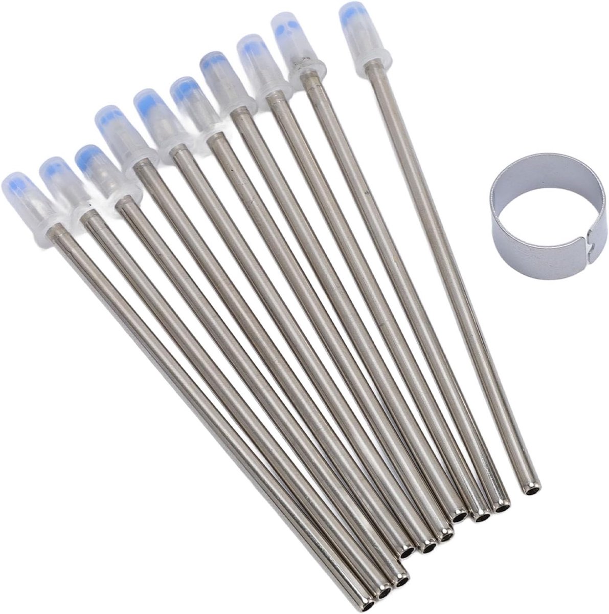 Penvullingen, 0,5 Mm Ultrafijne Punt Metalen Oliegebaseerde Vullingen, Elektromagnetische Penvullingen met Pincet, Compatibel met Tech3/4 Multifunctionele Pennen
