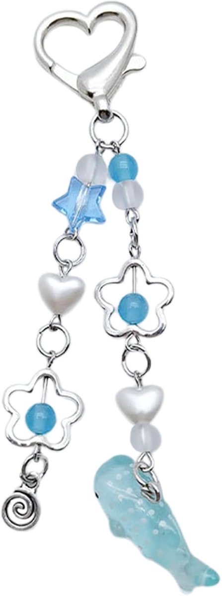 Walvis Sleutelhanger Prachtige Walvis Sleutelhanger Y2K Schattig En Verse Holle Bloem Sleutelhanger Voor Verjaardag Valentijnsdag Blauw