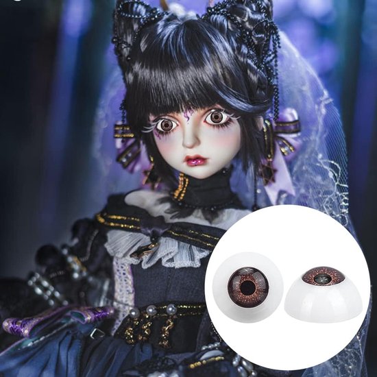 20 sets valse oogballonnen, 22 mm, realistische oculaire ballonnen van kunststof, halfrond, griezelige ogen, voor feestdecoratie, knutselen, horrordecoratie — afbeelding 4