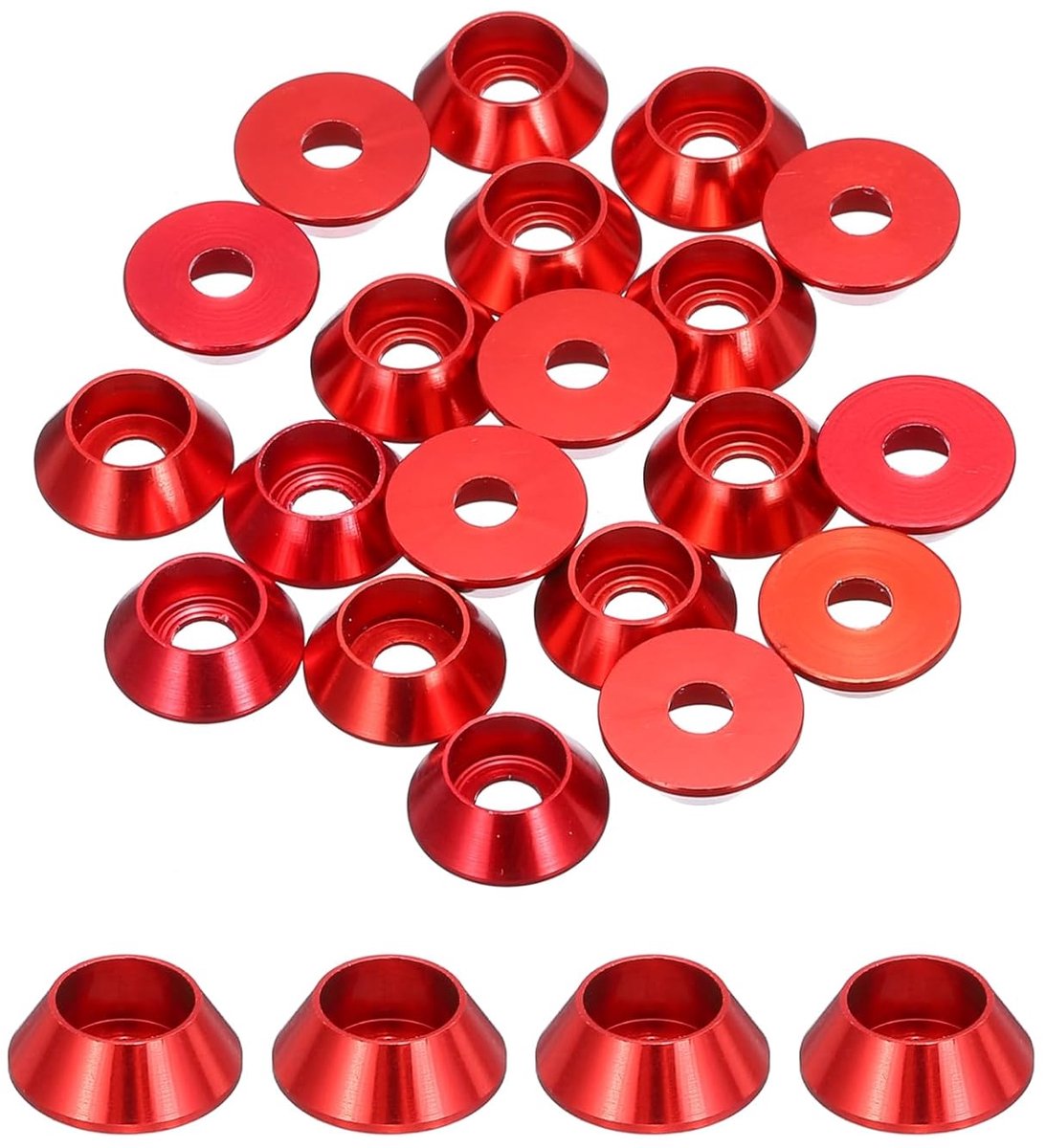 Sluitringen conisch M3, afdichtingen van geanodiseerd aluminium afdichting sluitring kop kop schroef Rc/Fpv/PC/drone/mechanische accessoires modelonderdelen, Pz20 (donkerrood)