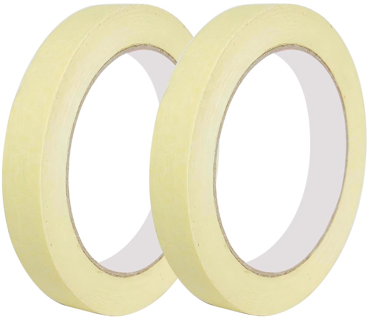 2 Rollen Afplakband Schilderen, 10 mm x 50 m Masking Tape, Schilderstape, Maskeertape, voor Schilderwerk, Renovaties, Knutselwerk, Geel