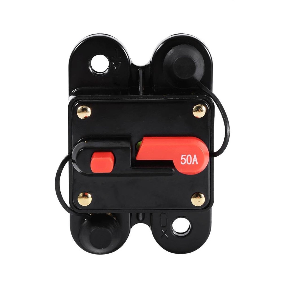 Zekeringhouder voor het resetten van stroomonderbreker, 50 ampère -100 ampère reset zekeringhouder auto boot waterdichte zekeringhouder 12-24 V nieuw (50 A)