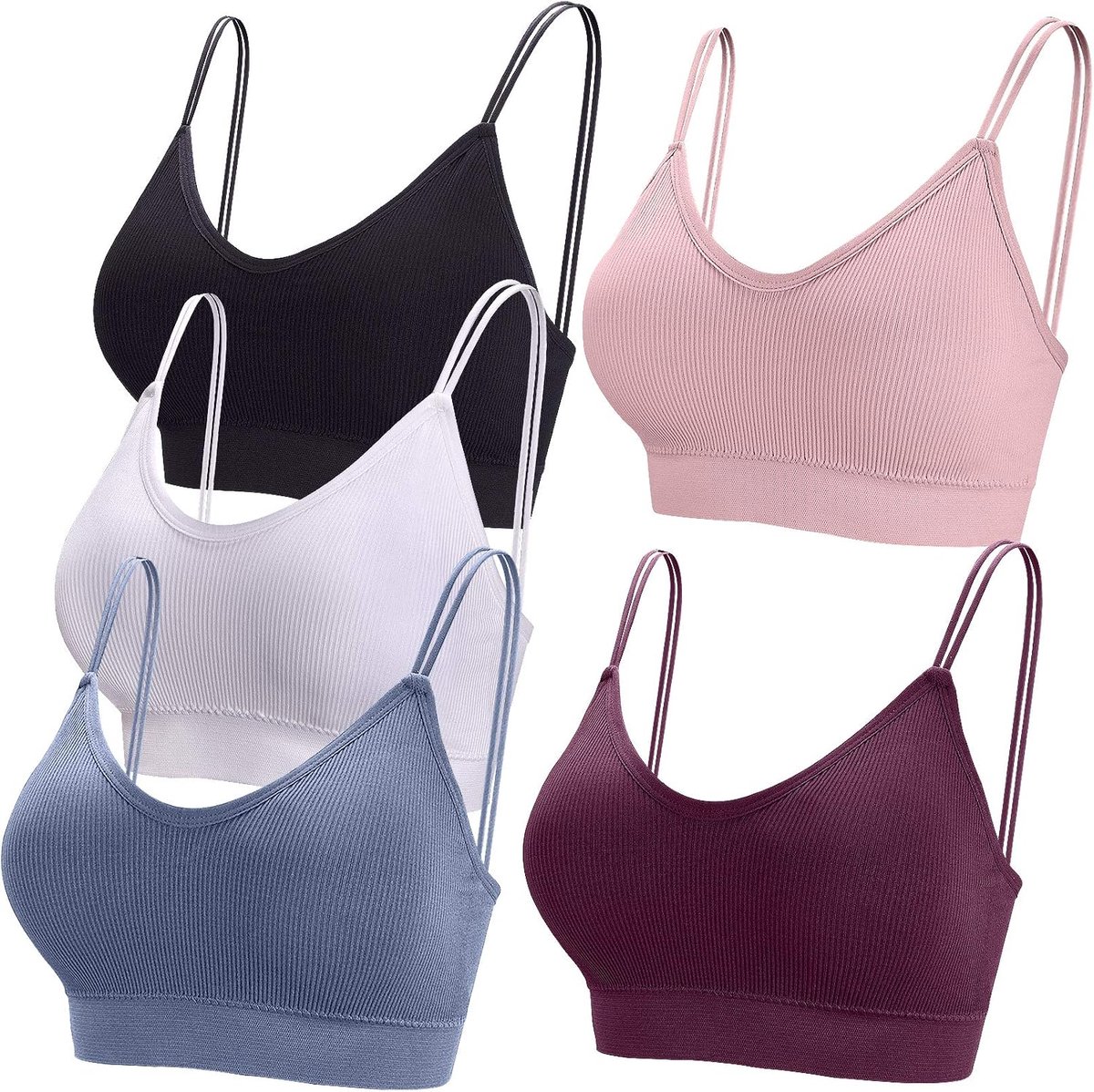 5 Stks V-hals Tube Top Bra Gewatteerde Camisole BH voor Vrouwen Naadloze Bralettes