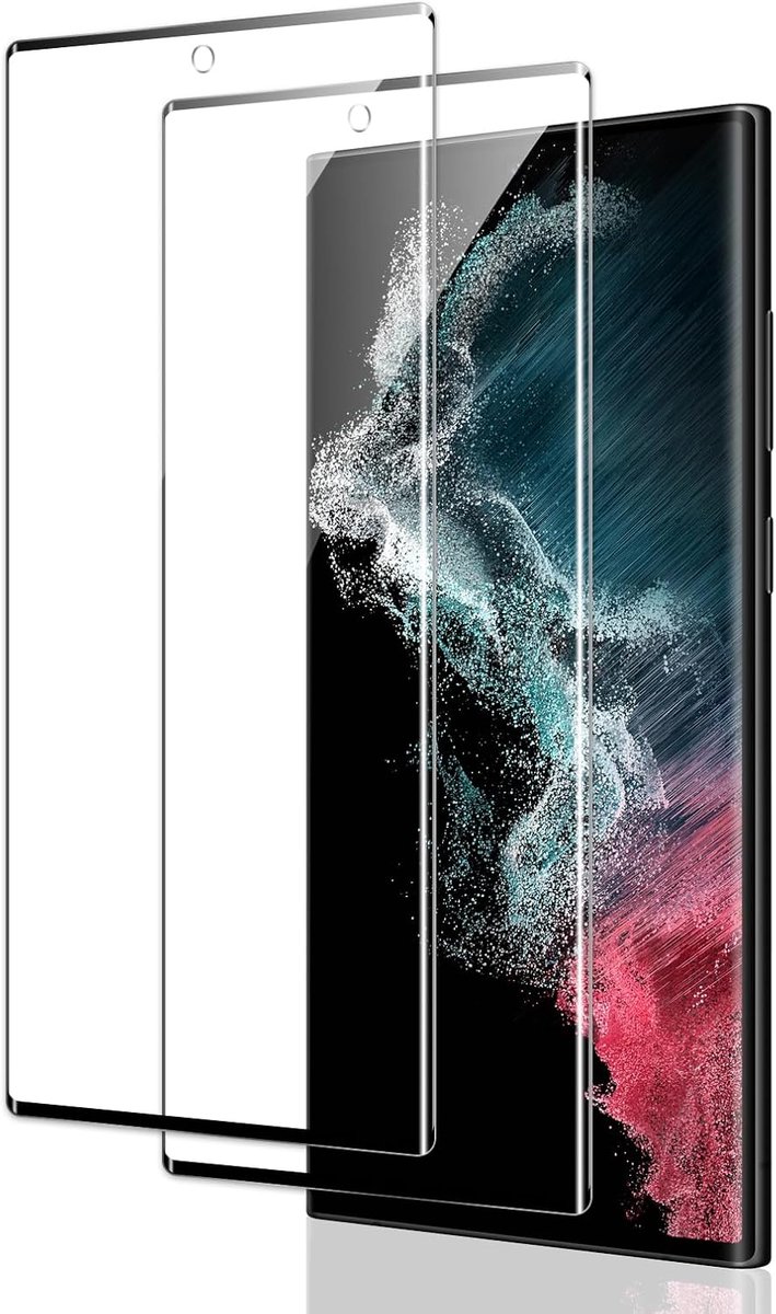 Displaybeschermfolie voor Samsung Galaxy S22 Ultra 5G, accessoires, 3D-gebogen volledige afdekking, displaybescherming, gehard glasfolie, krasbestendig, hardheid 9H, luchtbelvrij, 2 stuks