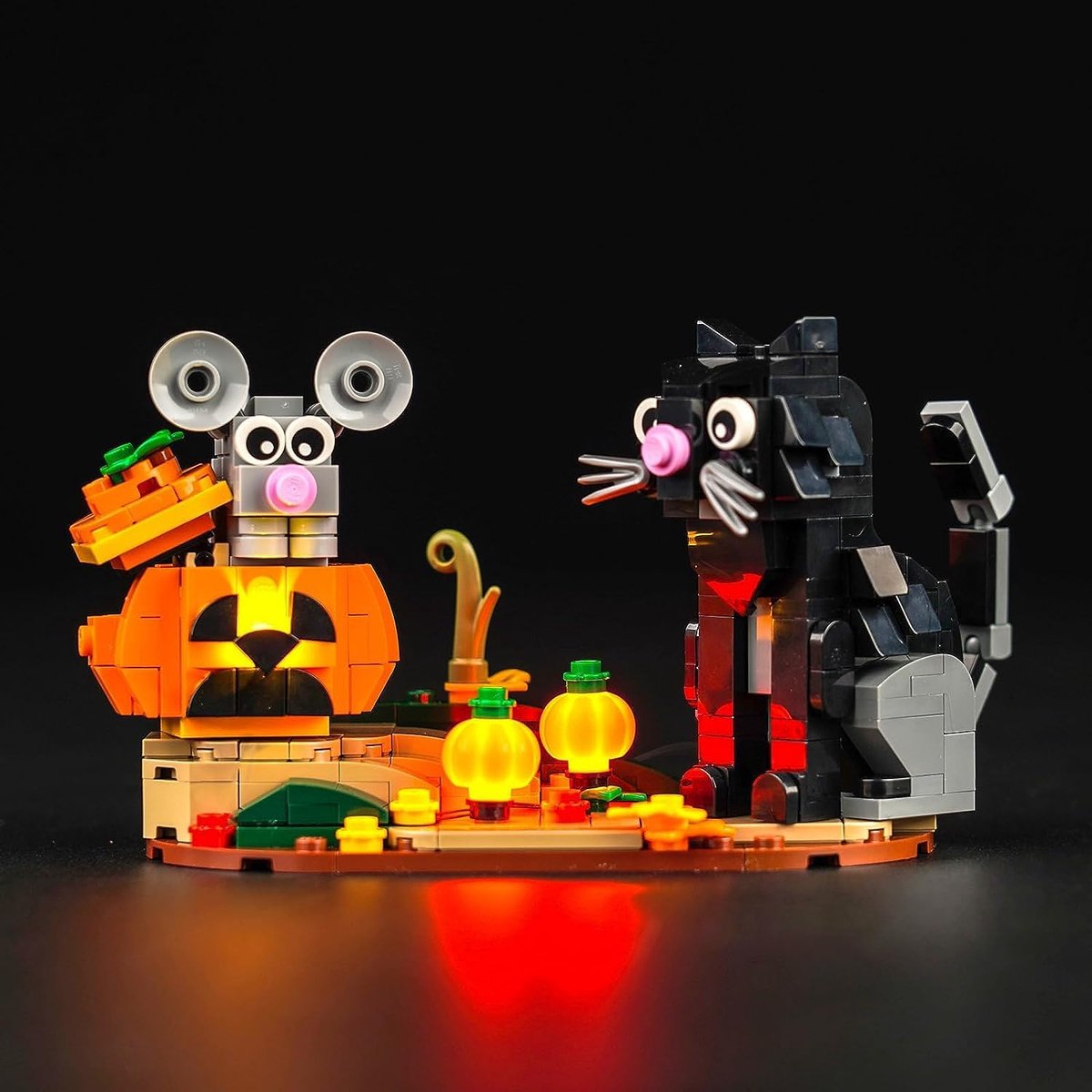 Ledverlichtingsset voor Lego 40570 Halloween Cat & Mouse (geen Lego), decoratieverlichtingsset voor Lego Halloween kat en muis, creatief speelgoed voor volwassenen en kinderen