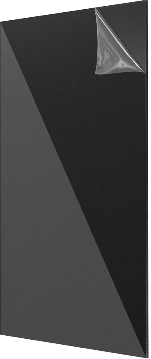 Acrylplaten, 30 x 20 cm, acrylpaneel, 3 mm, kunststof plaat voor fotolijst, bordhouder, doe-het-zelfprojectenweergave, knutselprojecten, helder zwart
