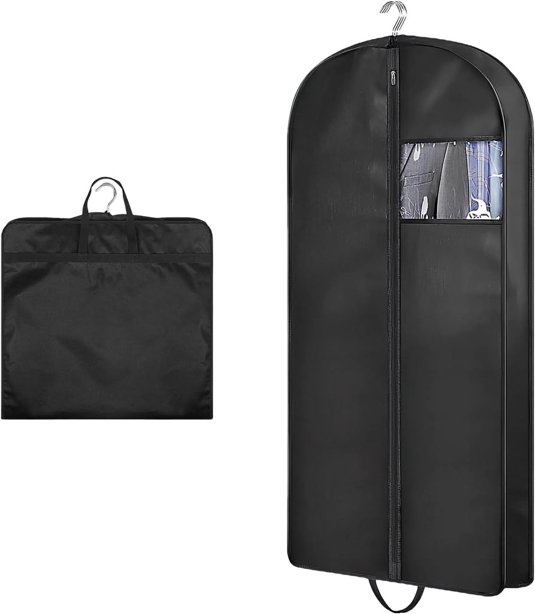 Kledingzak voor op reis, 60 x 102 cm, ademende kledingzak voor op reis, duurzame zakken met ritssluiting voor het opbergen van overhemden, jurken, jassen, kleding