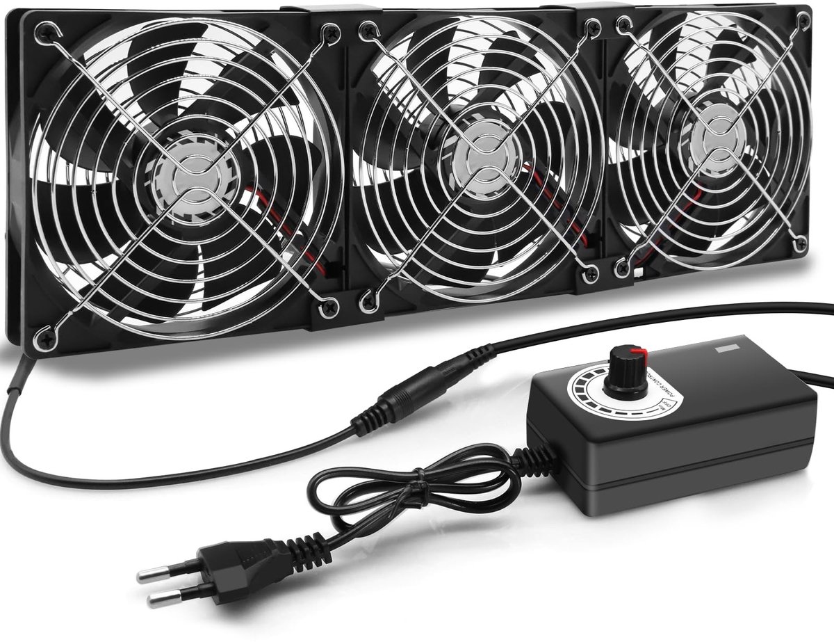 Omgoods - Universale 360mm Koelventilator met Snelheidsregelaar
