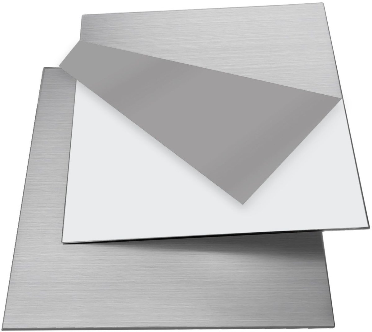 Omgoods - 2 Stuks 304 RVS Plaat 15cm x 15cm x 0.8mm