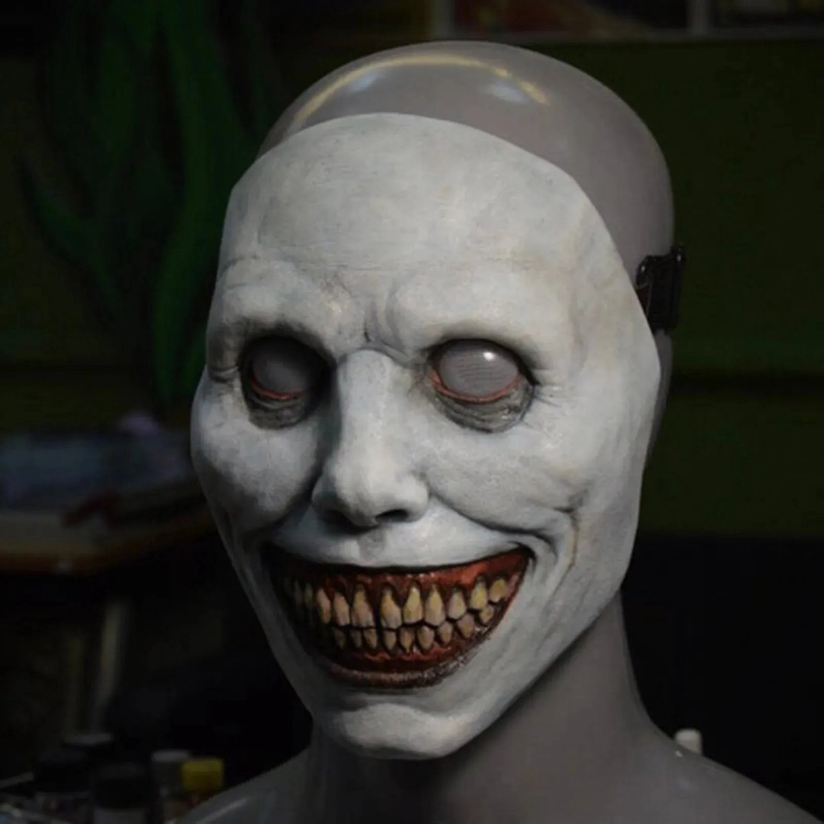 Claoner Halloween horror masker - Witte ogen - Demon glimlach - Kostuum party - Rollenspel - Wit