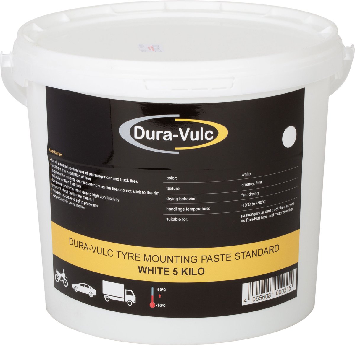 Dura-Vulc banden montagepasta | Standard wit 5kg
