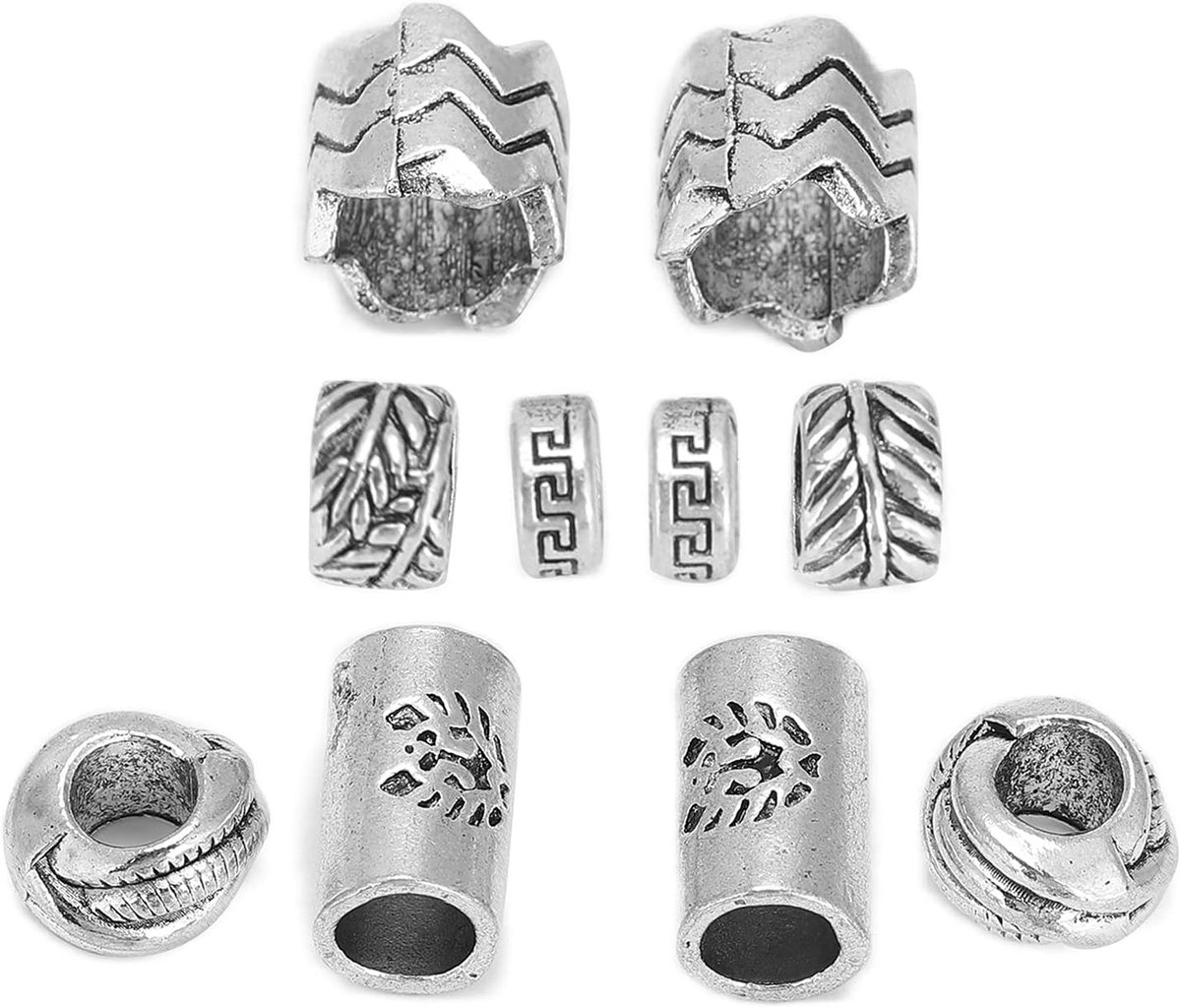 10 Stuks Viking Baard Kralen - Antieke Dreadlock Tubes voor Haardecoratie en Hangers
