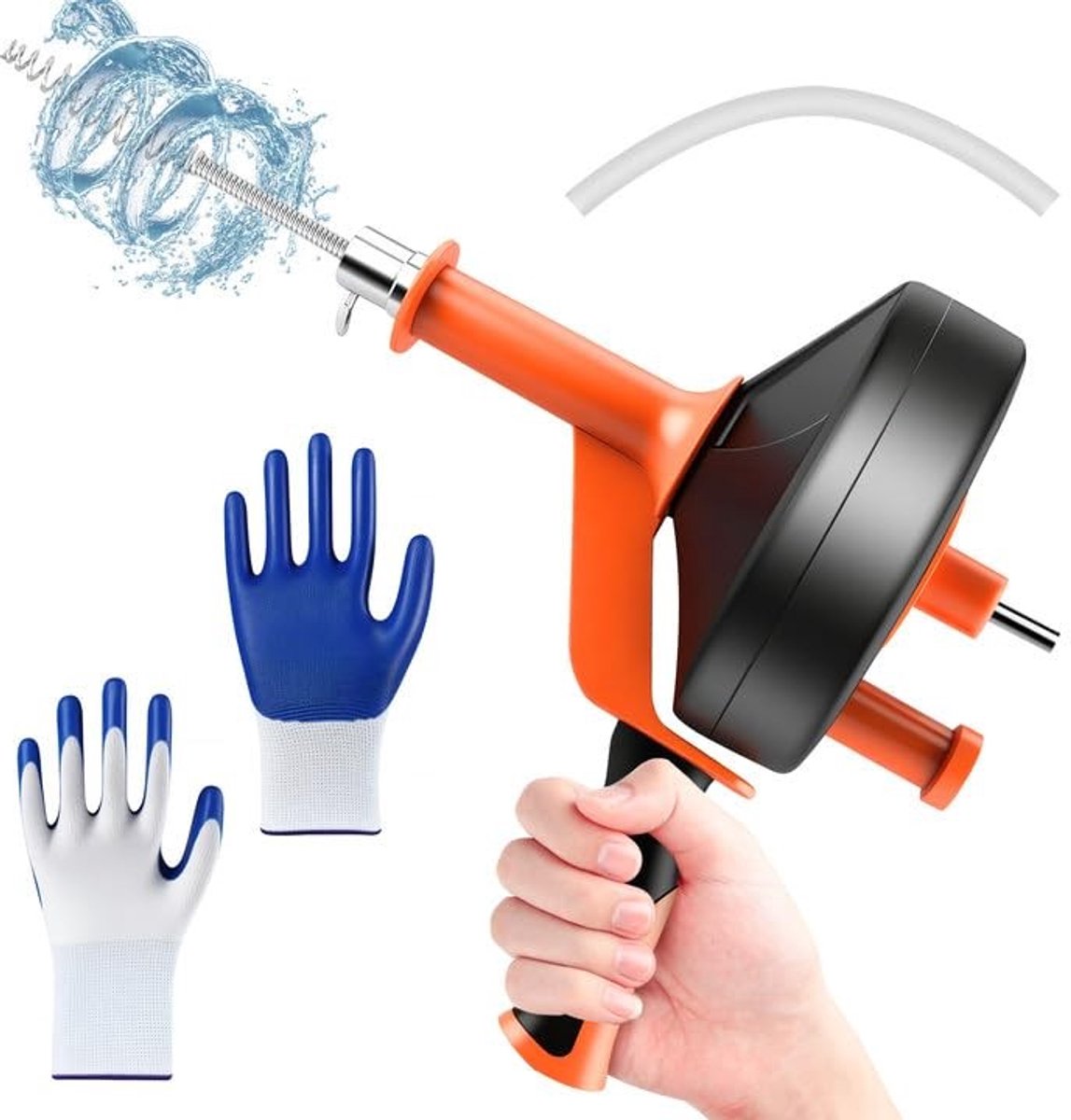 Omgoods - RVS Ontstopper Spiraal met Boor, 7.5 m Lang