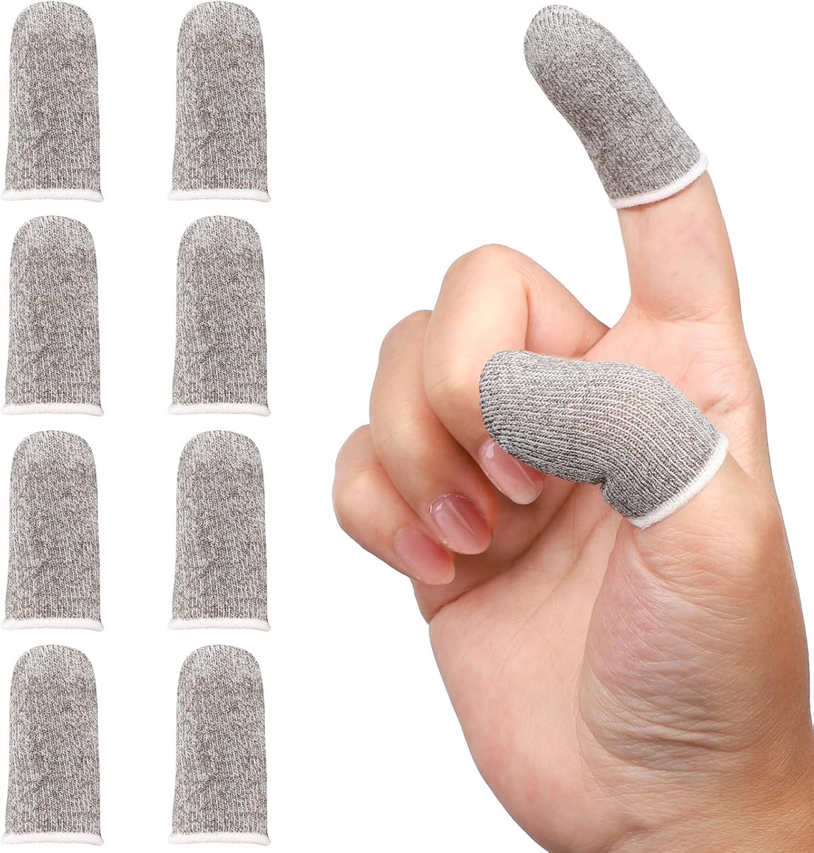 10 stuks - Finger Tip Cover - Nylon Finger Cover - Anti-Sweet - Geschikt voor Games - Grijs