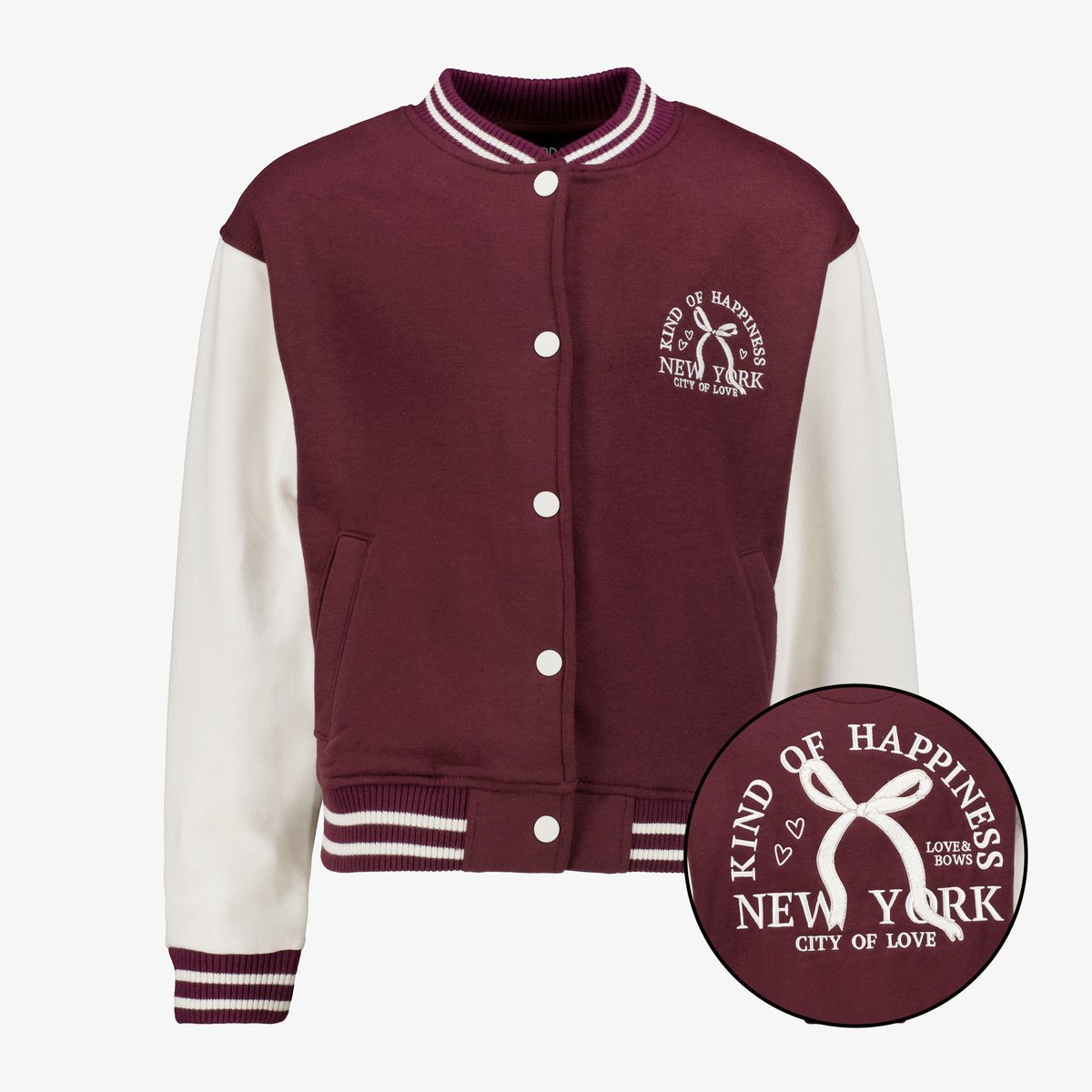 TwoDay meisjes baseball vest bordeaux rood - Maat 158/164