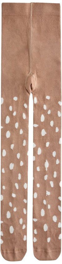 Bruine panty met witte stippen