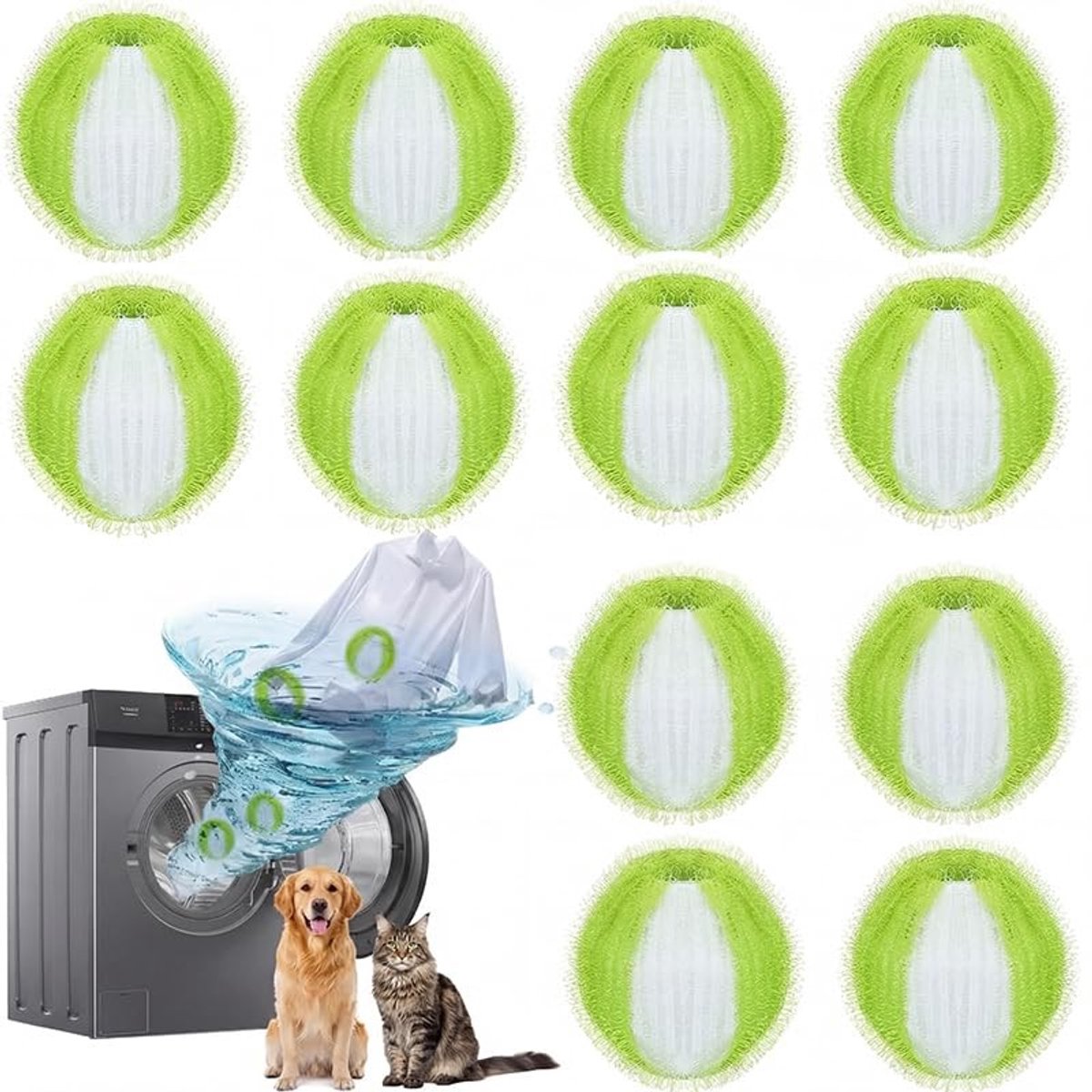 SolidKeus - 12 Stuks Dierenhaarverwijderaar voor de Wasmachine