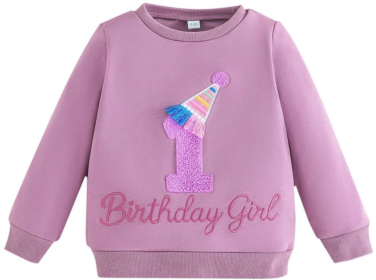 SolidKeus - Sweatshirt voor Meisjes met Verjaardagsprint