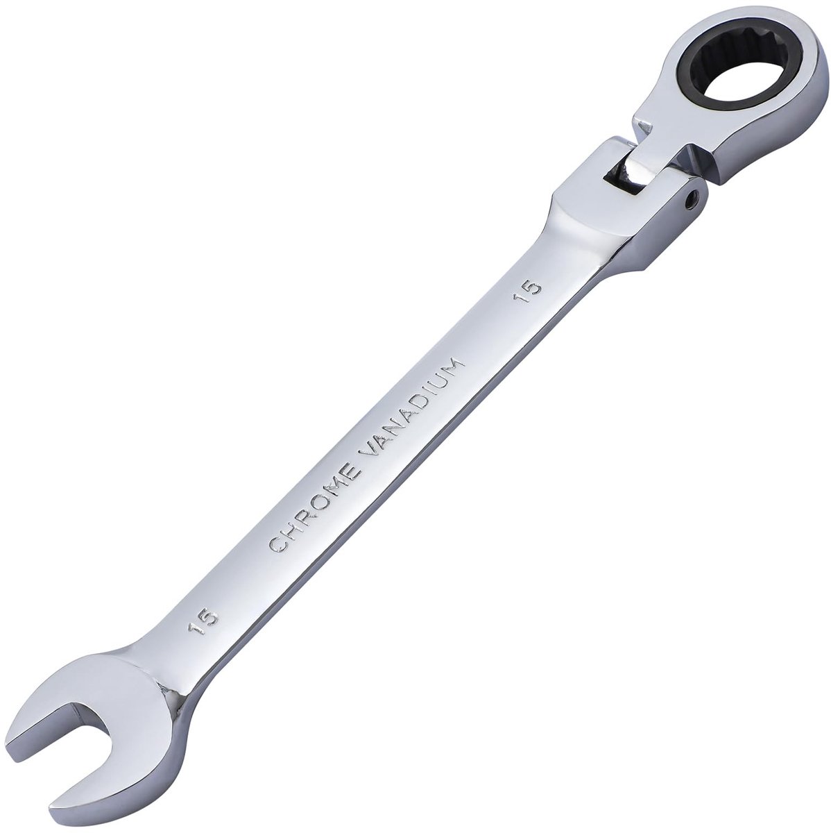 SolidKeus - Flexibele Ringratelsleutel 15 mm van Chroom Vanadium Staal