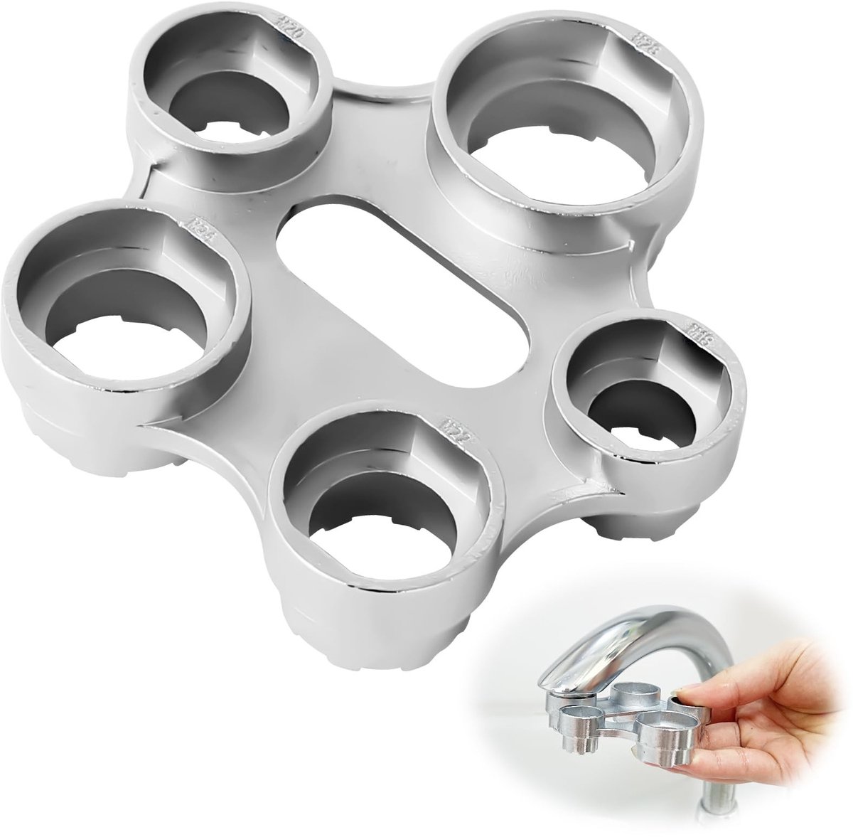 SolidKeus - Universele 10-in-1 Kraanmoersleutel met Aerator