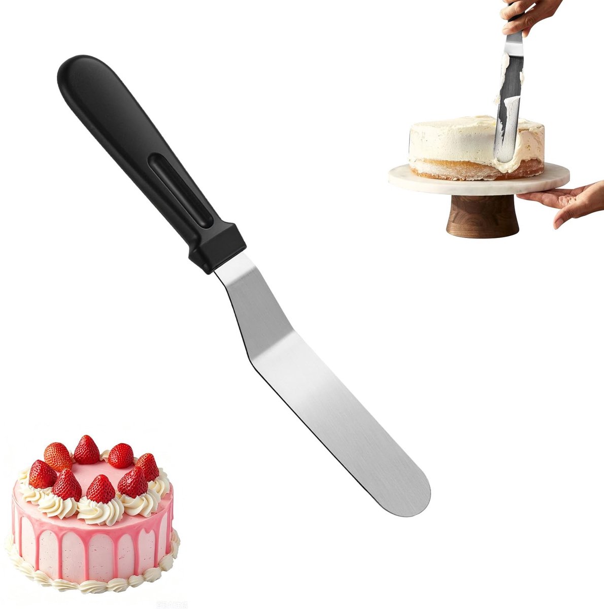SolidKeus - Glaze Spatula met RVS Blade 15cm en Kunststof Handvat
