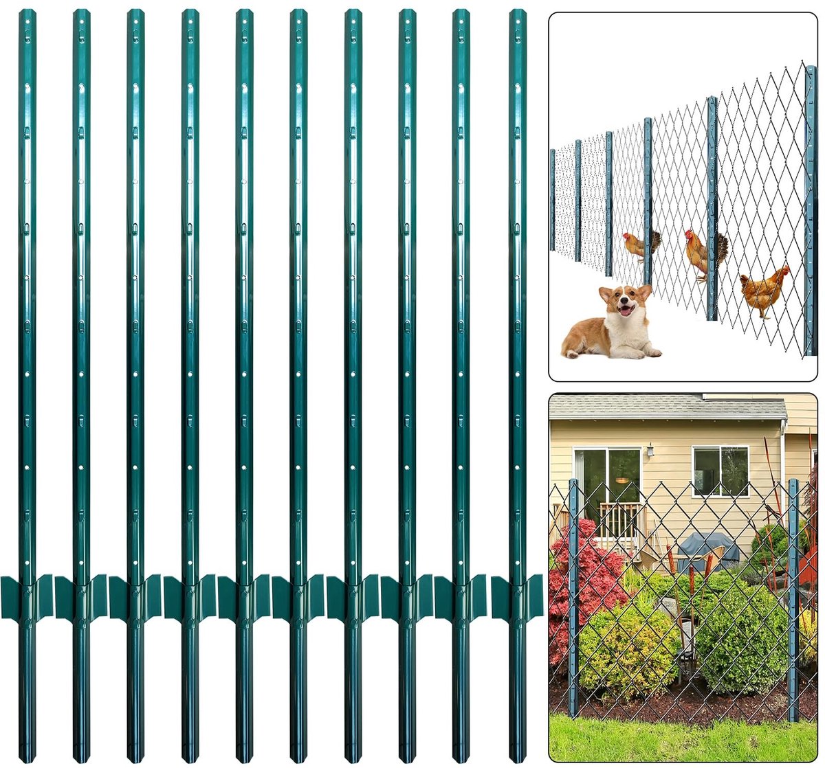 SolidKeus - Set van 10 Stalen Tuinhekken van 152 cm met U-kanaal