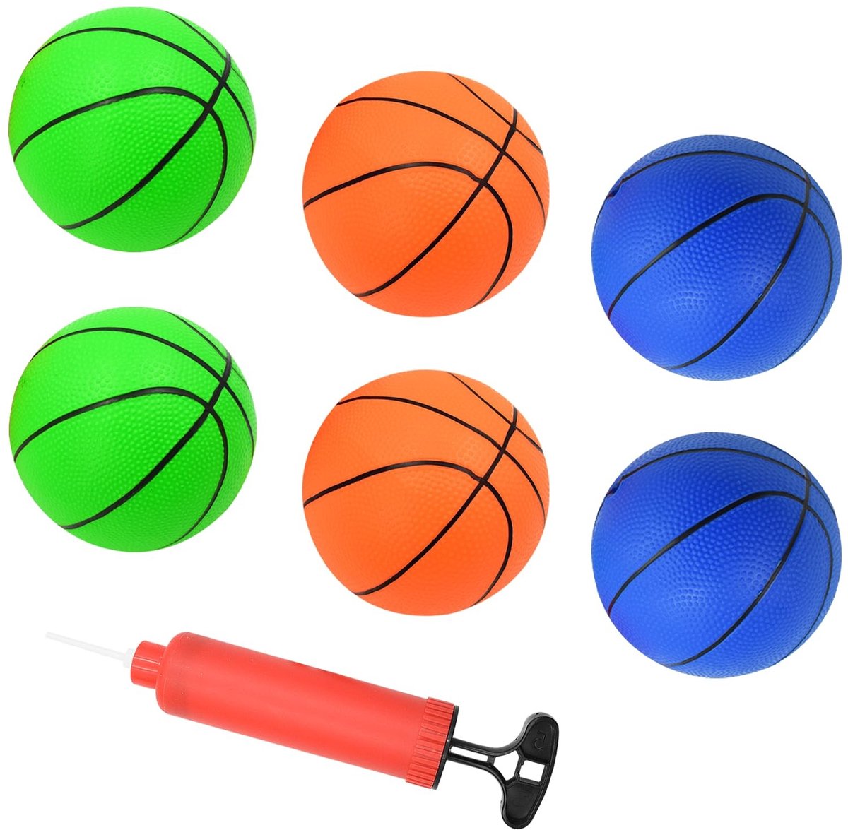 SolidKeus - Set van 6 Mini Basketballen met Pomp voor Kinderen