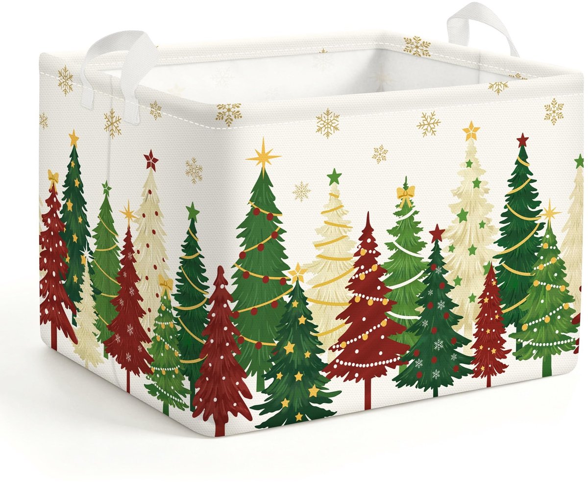 SolidKeus - Opbergmand met Kerstbomen voor Kleding en Speelgoed