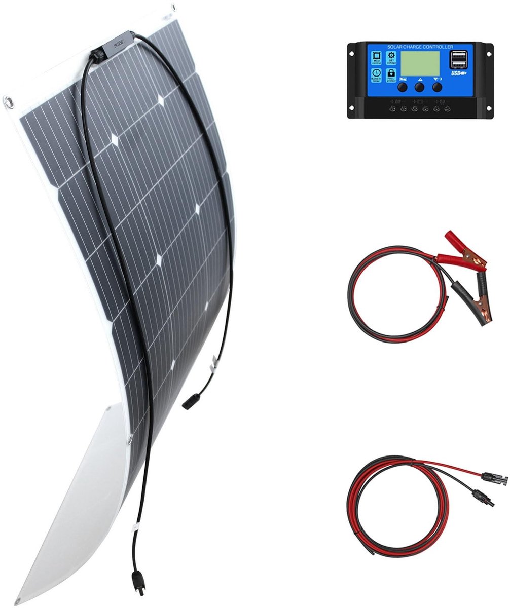 SolidKeus - 100W Monocrystalline Flexibel Zonnepaneel Kit