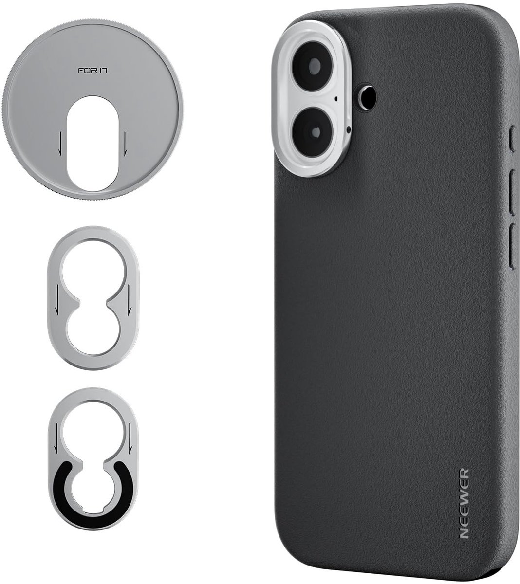 SolidKeus - Beschermcase voor iPhone 17 met Filter Ring en T-Mount Adapter