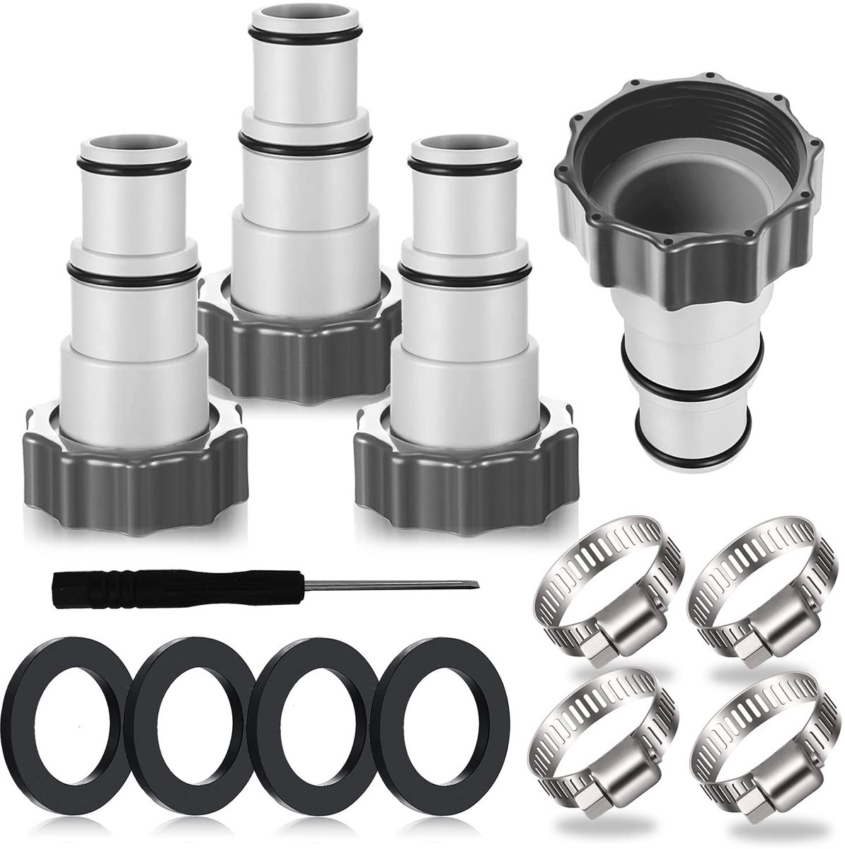SolidKeus - Set van 4 Pool Slangaansluitingen 32 en 38 mm