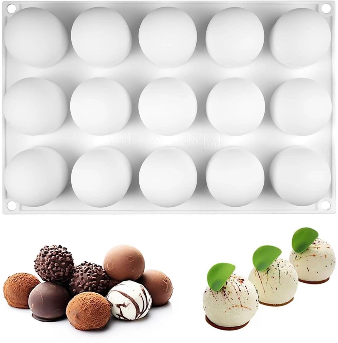 SolidKeus - Silicone Bakvorm met 15 Vakken voor Chocolade en Moussee