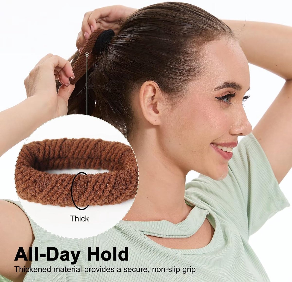 SnelShoppen - Elastische Haarstrikken voor Vrouwen zonder Schade, Mode Rubber Bands voor Dik Haar, Zachte Ponytail Houders, Gym Accessoires, Volleybal
