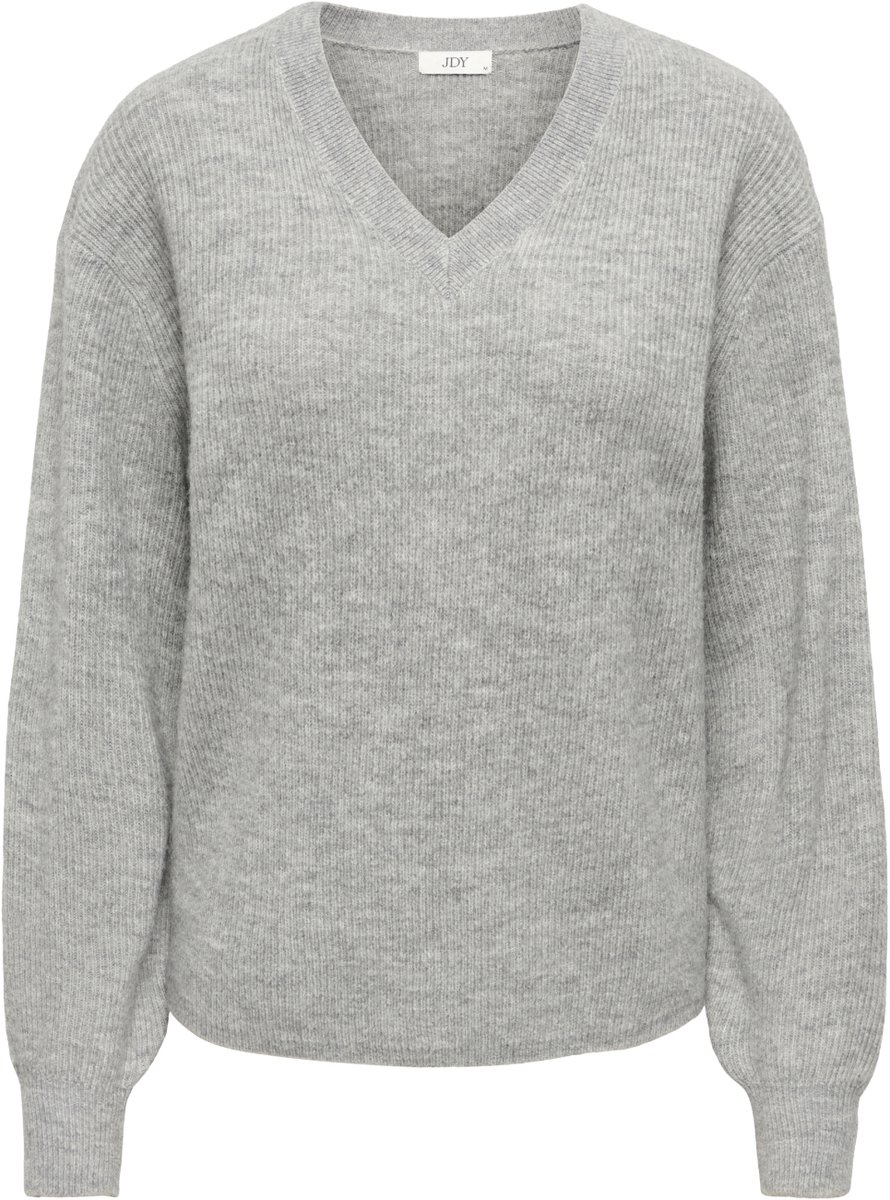 Jacqueline de Yong Trui Jdylumi Life L/s V-neck Pullover Kn 15372131 Medium Grey Melange Dames Maat - XL
