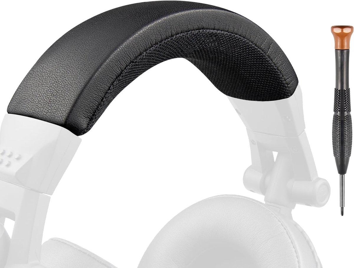 SOULWIT Vervangende Hoofdband Pad Kit voor MAONO AU-MH601 Hoofdtelefoon, Headset Headband Top Kussen Cover Reparatie Onderdeel, Eenvoudige DIY Installatie - Zwart
