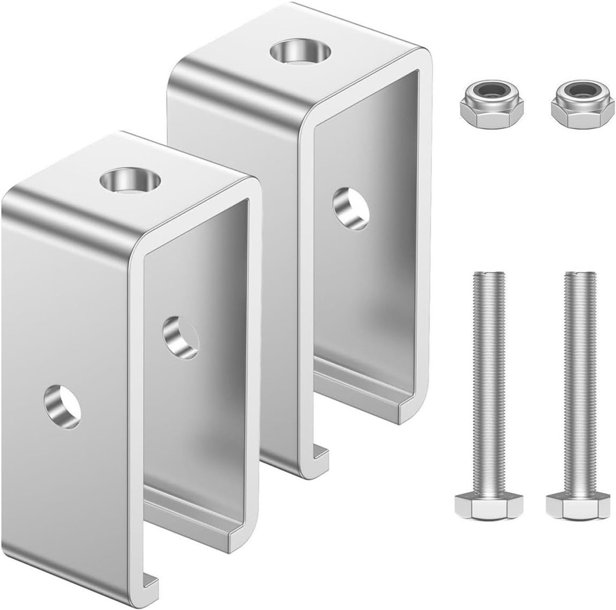 SnelShoppen - 2PCS Trolley Track Hanger Steun Beugel Kanaal Hanger Ondersteuning Voor Trolley Rail - Verstelbaar, Capaciteit 200 kg, Ideaal Voor Garag